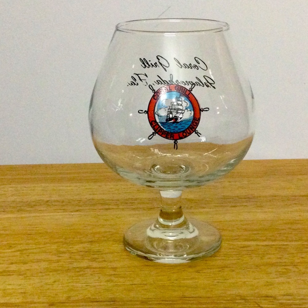 🌞 Brandy Snifter tourist balloon glass Coral Grill Islamorada, Florida